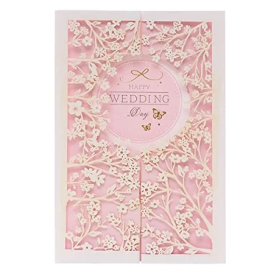 Image of UK Greetings Wedding Card for Him/Her/Friend Cut Out Floral Design