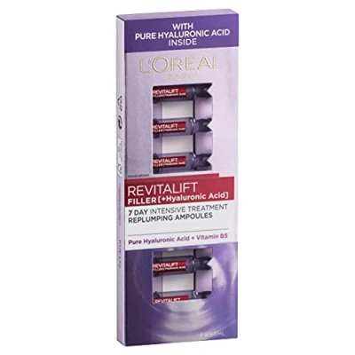 Image of L&#039;Oreal Paris Revitalift Filler Hyaluronic Acid Replumping Ampoules 7 Day Anti Ageing Skin Treatment x 1.3 ml