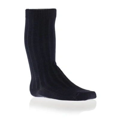 Image of Condor knee high ribbed socks Navy (14) 13 to 14 years