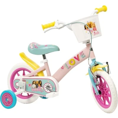 Image of Toimsa Barbie 12&quot; Bicycle; Learn to Ride Bike with Stabilisers for Kids Ages 3+, Love