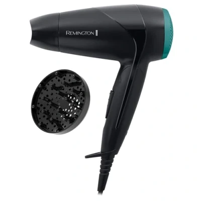 Image of Remington Travel Hair Dryer (Diffuser, Concentrator, Folding Handle, Lightweight Compact Design, Worldwide Voltage, 2 Heat / Speed Settings, 2000W) D1500
