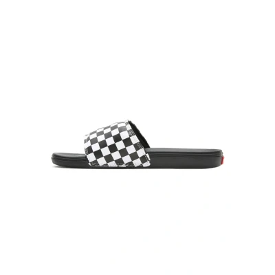Image of Vans LA Costa Slide ON Unisex Mules, Size: 7, (checkerboard) true white/black Synthetics