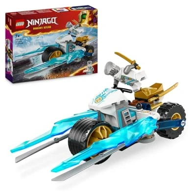 Image of LEGO NINJAGO Zane’s Ice Motorcycle Toy for 7 Plus Year Old Boys &amp; Girls, Dragons Rising Motorbike Set with a Zane Character Minifigure, Ninja Adventure Playset, Small Vehicle Gift Kids 71816