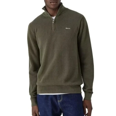 Image of GANT Casual Halfzip Jumper, Men&#039;s, Size: XXL, Tartan green