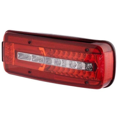 Image of 95324A Rear light HELLA 2VP 012 381 021 Right LED black 24V Crystal clear, red Electromagnetic Compatibility (EMC), with bolts/screws