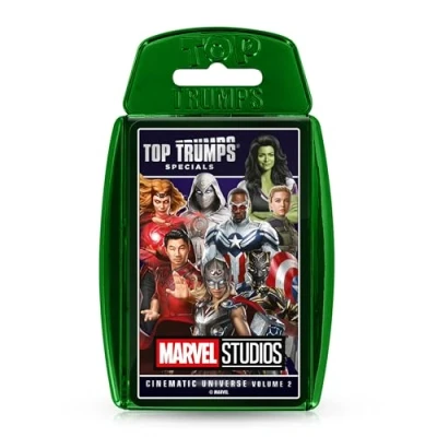 Image of Top Trumps Marvel Cinematic Universe Volume 2 Special Card game, Play with Spider Man, Captain America and Scarlet Witch, Educational travel makes a great gift for ages 6 plus