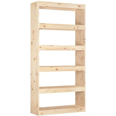 Image of vidaXL Book Cabinet/Room Divider 80x30x167.4 cm Solid Wood Pine