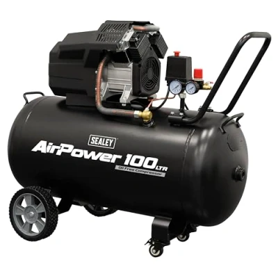 Image of Sealey Air Compressor 100L V Twin Oil Free Direct Drive 3hp