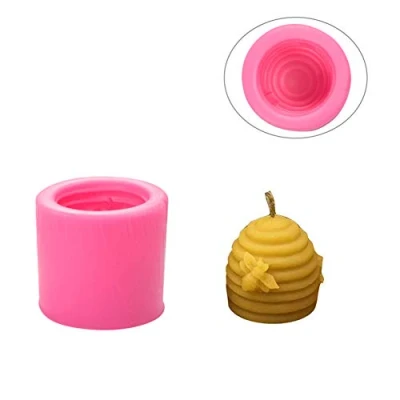 Image of WANDIC Silicone Casting Molds, 1 Pc 3D Bee Candle Mold, Cylinder Mold for Candles DIY Crafts Making (Bee)