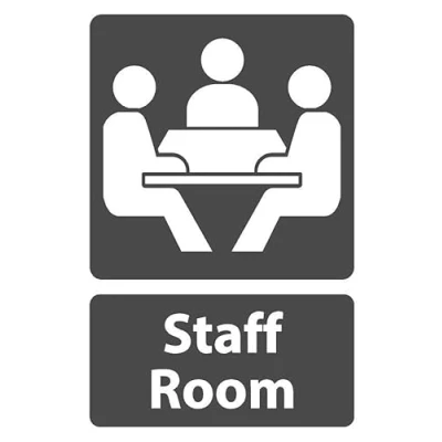 Image of Staff room information sign grey Self adhesive sticker (200mm x 150mm)