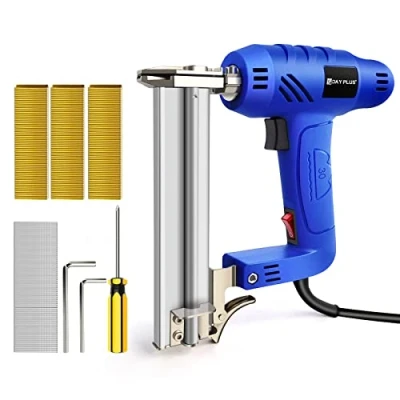 Image of Heavy Duty Electric Staple Nail Gun 2 in 1 Brad Nailer/Stapler/Nailer Tacker Multifunction Upholstery for Wood Floor Carpet Fence Household Power Woodworking Tool