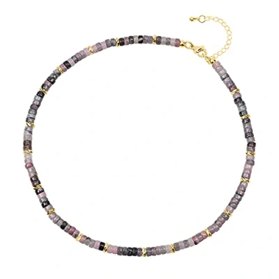 Image of COAI Brown Tiger Eye Heishi Stone Beaded Choker Necklace for Women