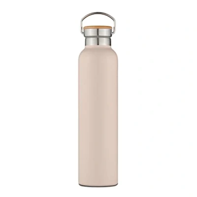 Image of Tower 750ml Stainless Steel Bottle with Bamboo Lid Pink Clay