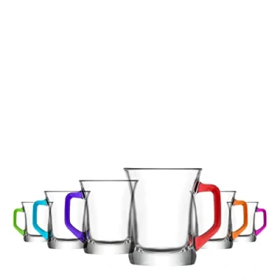 Image of 6x 225ml Zen+ Multicolour Glass Coffee Mugs By LAV