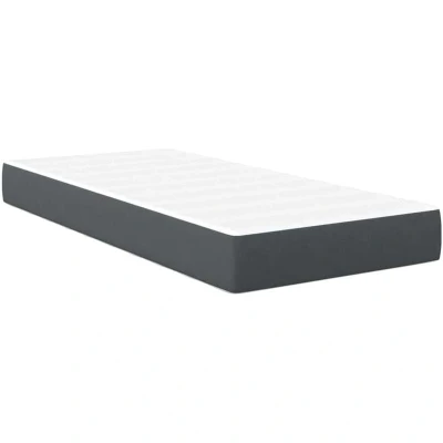Image of vidaXL Pocket Spring Mattress Dark Grey, Medium, 100x200x20 cm Fabric