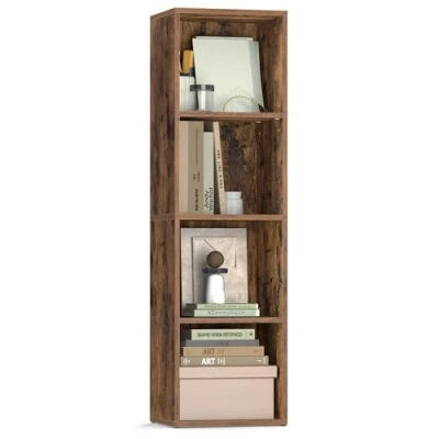 Image of VASAGLE CUSTOS Collection Bookshelf, 4 Tier Cube Bookcase, Storage Shelving Unit, Display Shelf, Open Compartments, 24 x 30 106 cm, Living Room, Home Office, Bedroom, Rustic Brown LBC434K01
