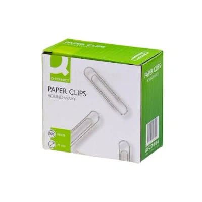 Image of Q Connect 77mm Round Wavy Paperclip (Pack of 100)