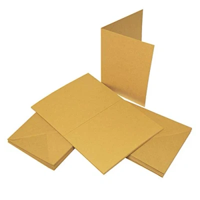 Image of Craft UK 2049 C6 Kraft Card and Envelope pack of 50 Brown