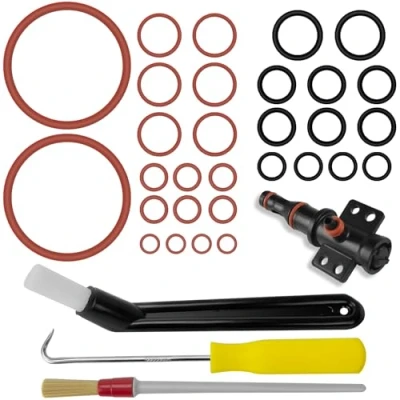 Image of 30pcs Seals O Ring for Support Valve, Steam Valve Brewing Group Outlet Suitable compatible with Phillips Saeco Spidem Gaggia, Curved Coffee Brush, and 45Hook (7 Models)
