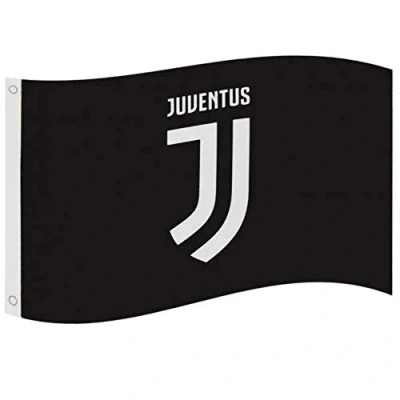 Image of Club Licensed Juventus Crest Flag ,BLACK ,60in x 36in