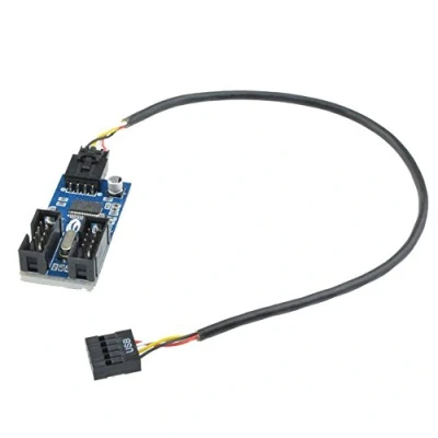 Image of winwill 9pin USB Header Male 1 to 2 Female Extension Splitter Cable 9P Connector Adapter