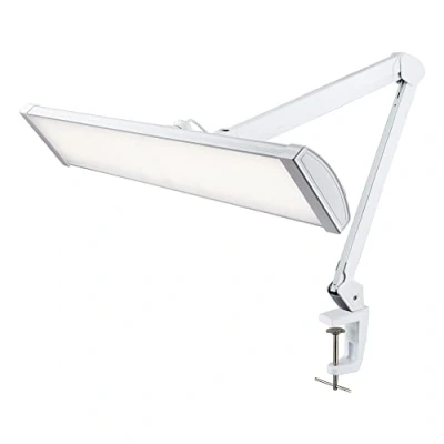 Image of Neatfi 3,500 Lumens Ultra LED Touch Control Task Lamp with Clamp, 66CM Wide, Dimmable, 5 Brightness Levels &amp; 3 Light Modes, 3000 6000K Correlated Color Temperature, 45W, 540Pcs SMD (White)