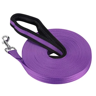 Image of Vivifying Training Lead for Dogs, 20m/65ft Long Nylon Line Dog Pet Tracking Obedience Leash (Purple)
