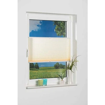 Image of Khome Klemmfix Pleated Blind, Cream, B100 x H130 cm