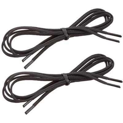 Image of Tylastic® Elastic Shoelaces 2 Pairs of 65 cm Black Laces with 3 mm Width Very Durable for Increased Support and Comfort