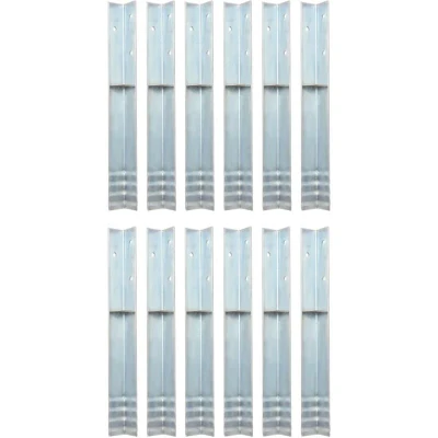 Image of vidaXL 12x L shaped Ground Anchors Galvanised Steel 5x5x50cm Stabilising Tool