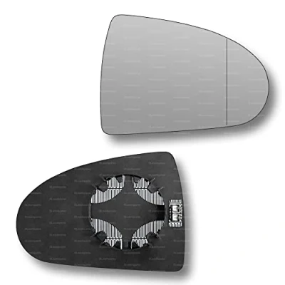Image of Less4spares Replacement Wing Mirror Glass Right Compatible with Mitsubishi Colt 2004 2012 CLIP ON Driver Off side Heated Blind Spot