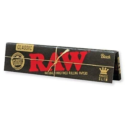 Image of 2XBlack King Size Slim Natural Unrefined Rolling Papers 1 Pack 32 Leaves