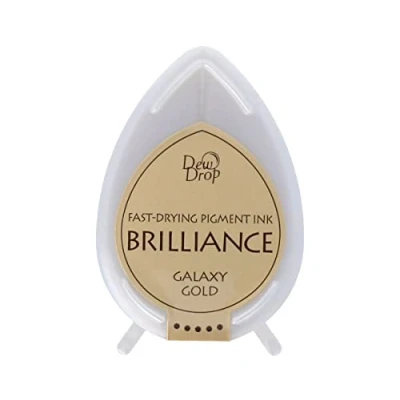 Image of Tsukineko 3.5 x 5 cm Brilliance Pigment Galaxy Stamp Pad, Gold, 1.85 1 1/4 0.88 inch