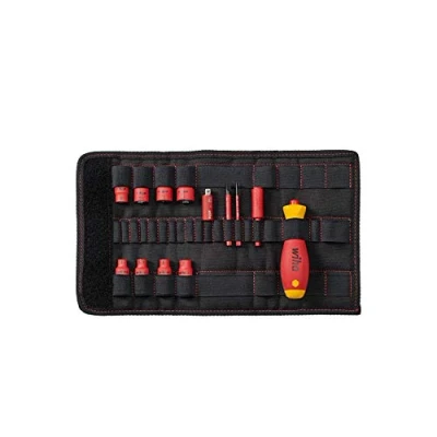Image of Wiha 7209NK 2004 slimVario 1/4&quot; Set, Red Yellow, 13 Tlg, (43467)