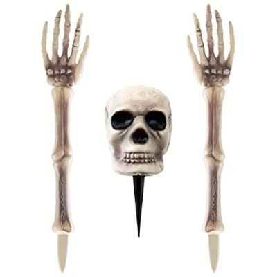 Image of Spooky Multicolor Buried Skeleton (Pack of 3) Eye Catching Design Perfect for Halloween &amp; Pranks