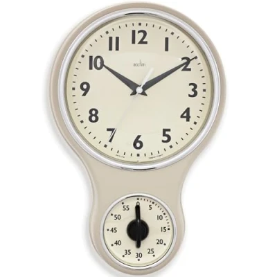 Image of Kitchen Time Wall Clock Cream Acctim