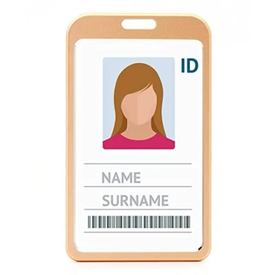 Image of Aluminium Metal ID Card Badge Holders by LanyardsTomorrow Vertical Portrait Open Faced Dual Identity Pass Protector Holds Two Cards 86mm 54mm cr80 Credit Sized (Rose Gold, Single 1pc)