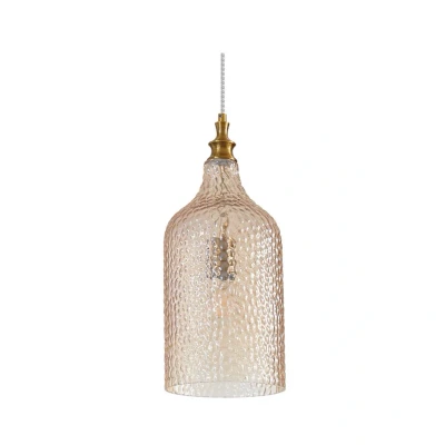 Image of Lindby Drakar pendant light, 1 bulb, amber, Ø 22cm
