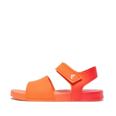 Image of Fitflop iQUSHION Kids Junior Ombre Ergonomic B/S Sandals, Red Coral, 1 UK Child