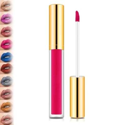 Image of 10 Color Metallic Liquid Diamond Glitter Lipstick Shimmer High Pigment Lip Gloss,Metallic Long Lasting Waterproof Gloss Makeup Kit,Diamond Set (#04)