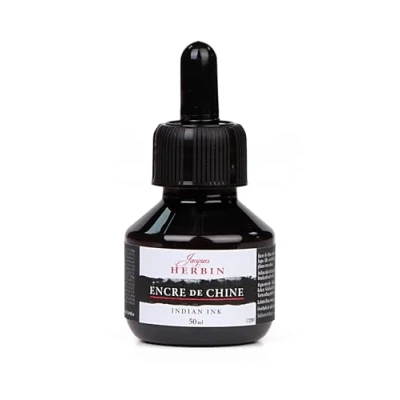 Image of Herbin 11209T Bottle of black Indian ink, 50 ml