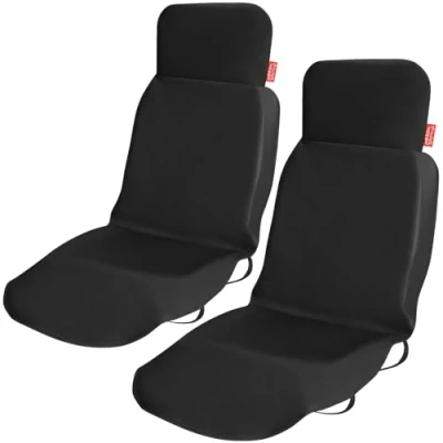 Image of Kingsleeve® Car Seat Covers Set of 2 Driver or Passenger Universal Snap On Fit Water Repellent Easy Care 600D Oxford Polyester Breathable Front Protection Black