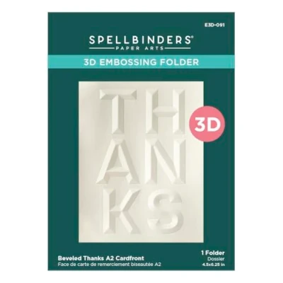 Image of Spellbinders 3D Embossing Folder Beveled Thanks A2 Cardfront