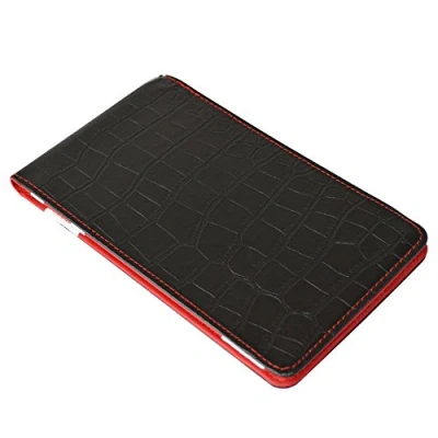 Image of On Par Premium Golf Scorecard Holder Crocodile, Black/Red
