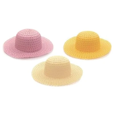 Image of P Store PaulStore 3 Pack Girls Boys Cowboy Style Sun Hat Easter Bonnet Decorate Parades Gift, Pink Yellow Blue