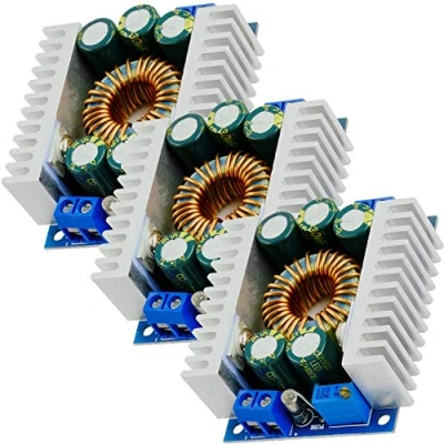 Image of AZDelivery XL4016E1 Step Down Buck Converter Power Supply Module DC 5 40V to 1.2 36V Adjustable Board 12A 100W Compatible with Arduino including E book! (Pack of 3)