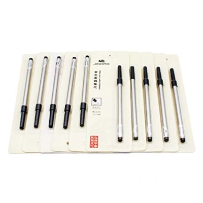 Image of Abcsea 10 pieces Jinhao pen refill 0.5 mm, rollerball spiral refills black