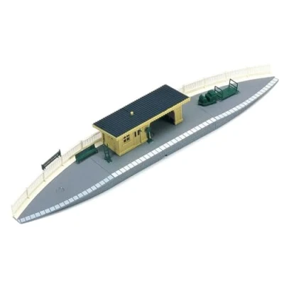 Image of Hornby R590 OO Gauge Station Halt, Model Train Accessories for Adding Scenery, Dioramas, Woodland, Buildings and More to 00 Railway 1:76 Scale, Grey