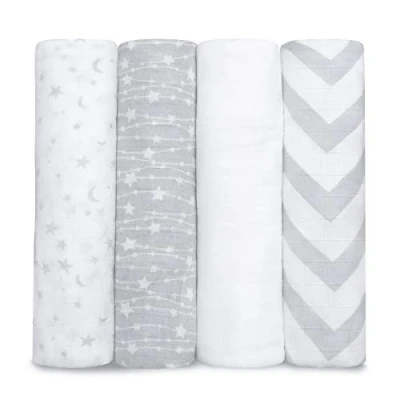 Image of Comfy Cubs Muslin Baby Blanket for Newborn, Swaddle Blanket, Neutral Receiving Boys and Girls (Grey)
