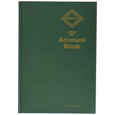Image of Simplex Account Book A4 56 Pages 28 Sheets Color: Green